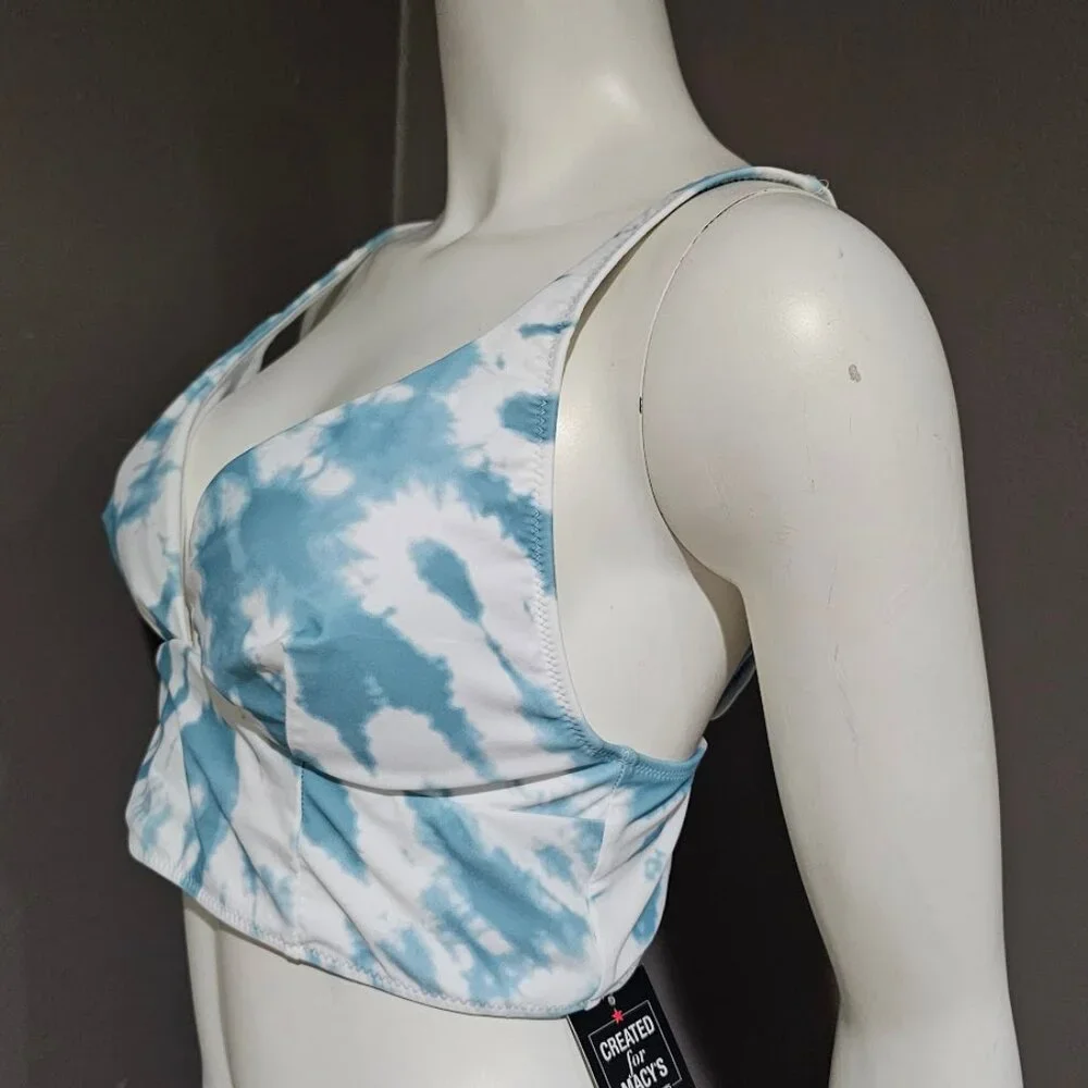 Bar III Spiraling Long-Line Bikini Swim Top - Picture 3 of 8